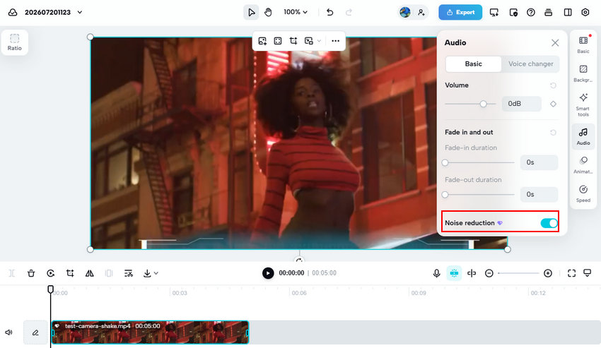 Remove background noise in capcut online