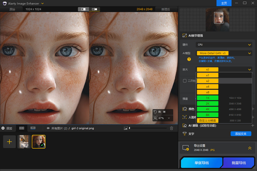 最好的AI图片放大器 - Aiarty Image Enhancer