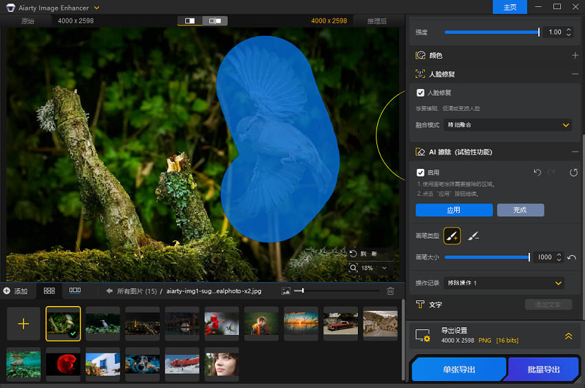 Aiarty Image Enhancer AI 擦除