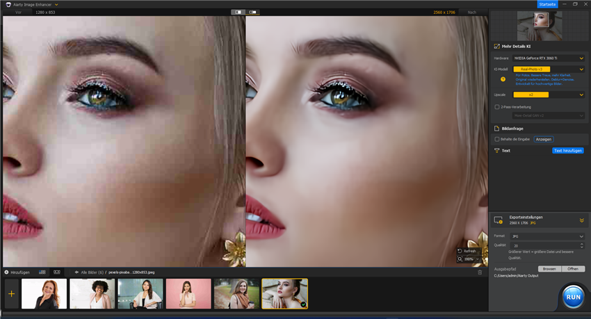 AI Image Enhancer Aiarty UI