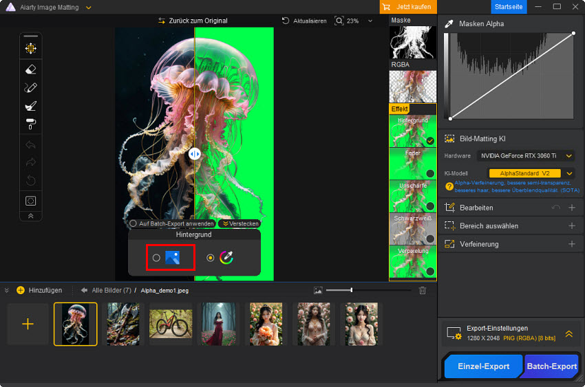 Aiarty Image Matting Change Background