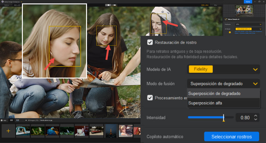 Aiarty Image Enhancer Select Multiple Faces
