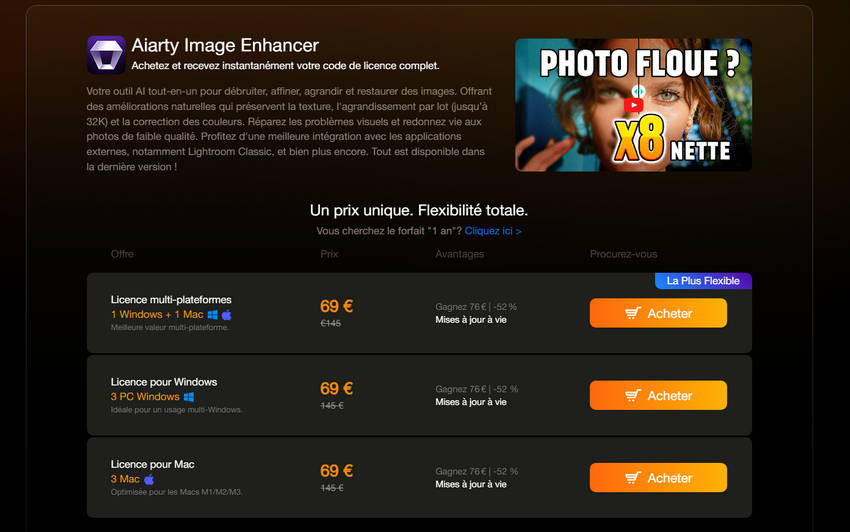Clé de licence gratuite Aiarty Image Enhancer