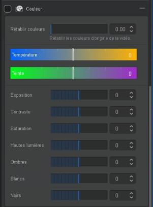 Outils de couleur Aiarty Video Enhancer