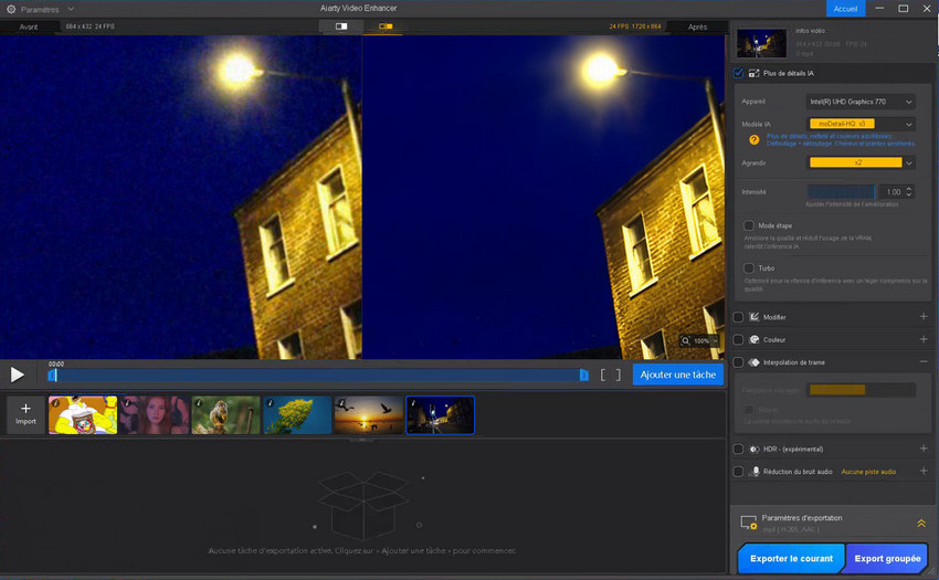 Test d’upscaling vidéo IA hors ligne Aiarty - test 3