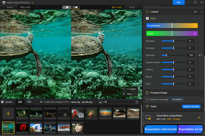 Correction des couleurs 3 de l'amélioration d'image Aiarty