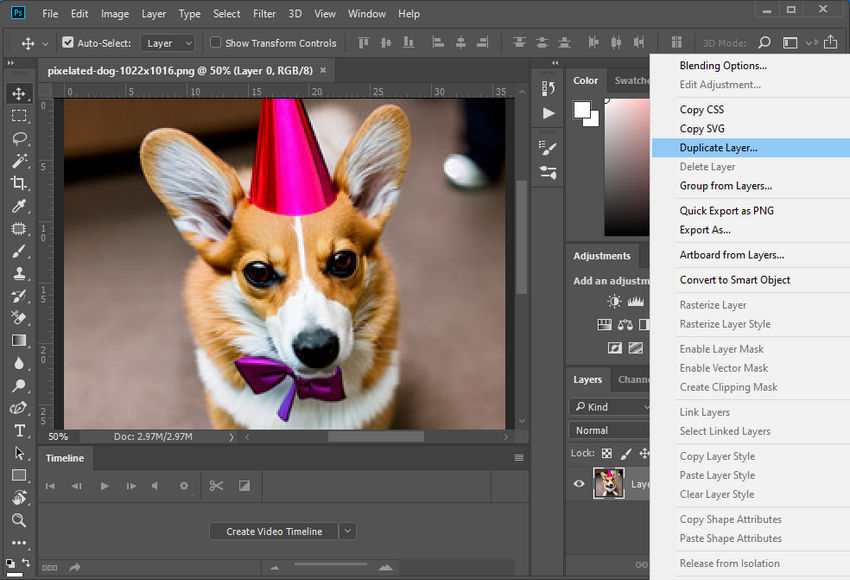 Duplicate layer