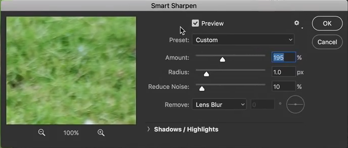 PhotoShop Smart Sharpen Filter