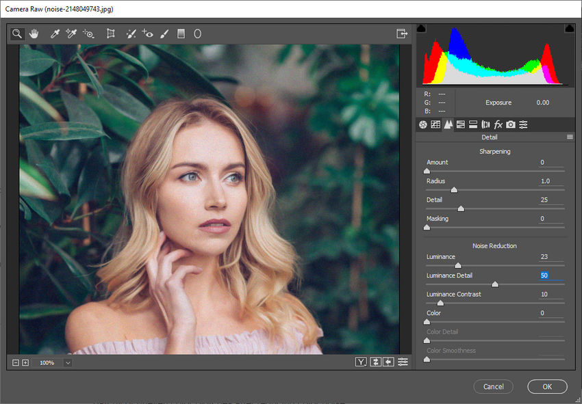 Noise reduction settings