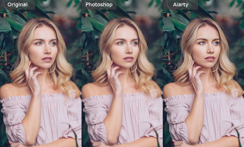 Denoise image: before vs after