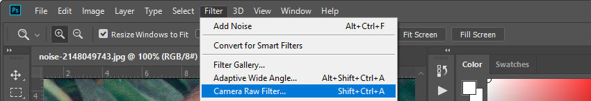 Select Camera Raw