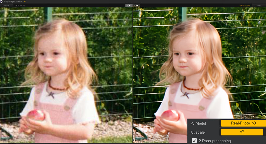 Aiarty for Group Portrait Photos: x2 Real Photo, 2-Pass Closeup
