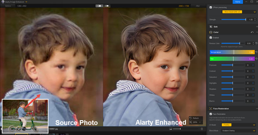 Source Portrait vs Aiarty Enhanced