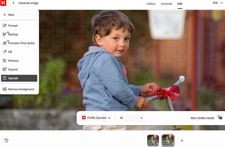 Testing Firefly to Enhance Photos