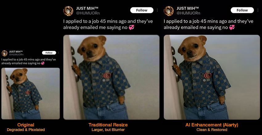 Traditional resize vs ai enhancement