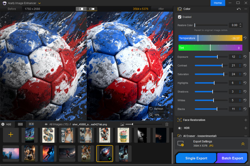 fine-tune enlarged poster images