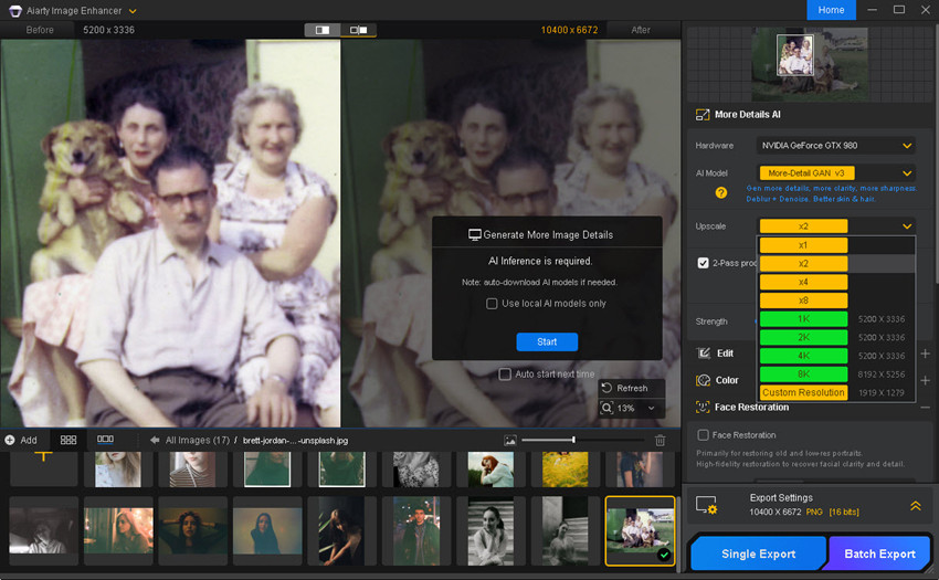 how to make blurry faces clear in photo Aiarty