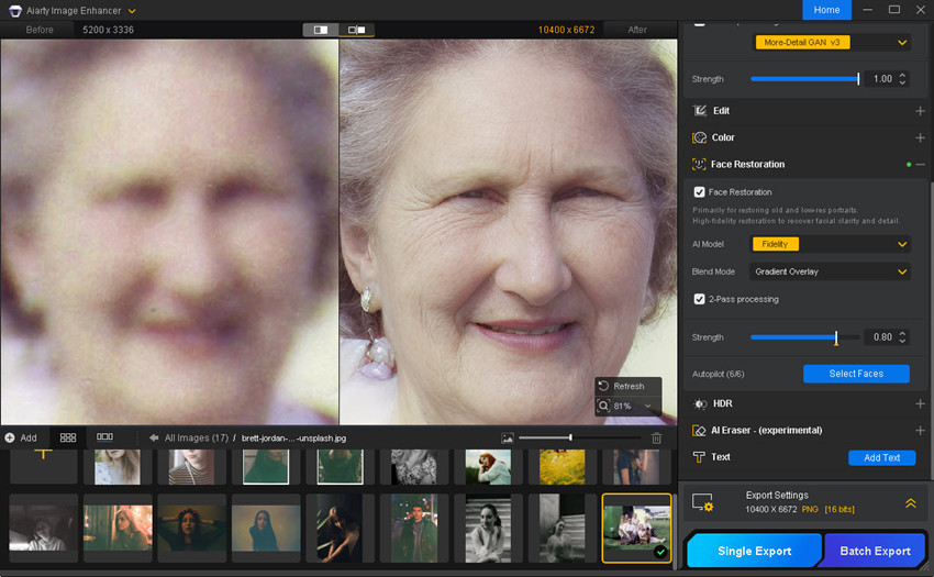 How to restore blurry faces in pictures