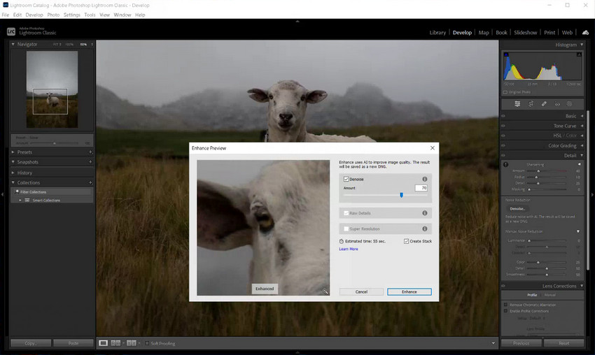 Reduce noise in Lightroom