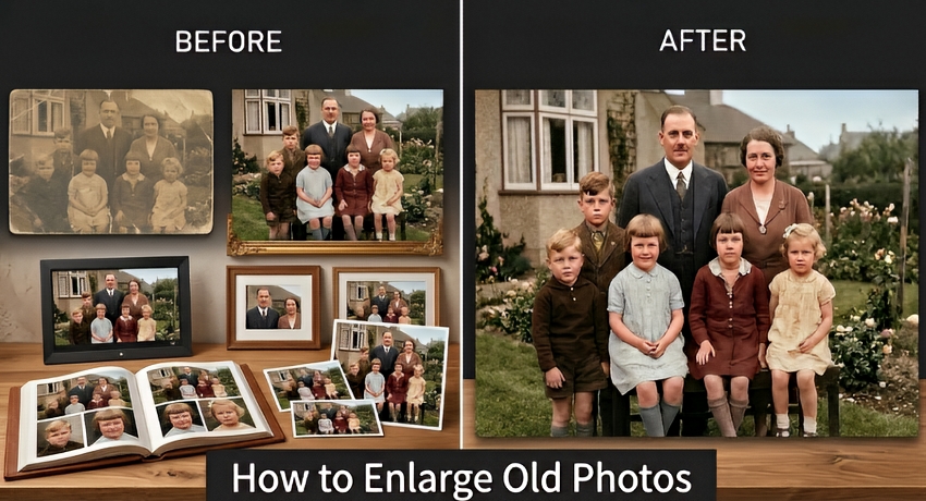 how to enlarge and upscale old photos