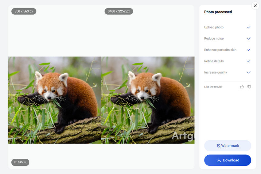 Free online photo enhancer - Pica AI