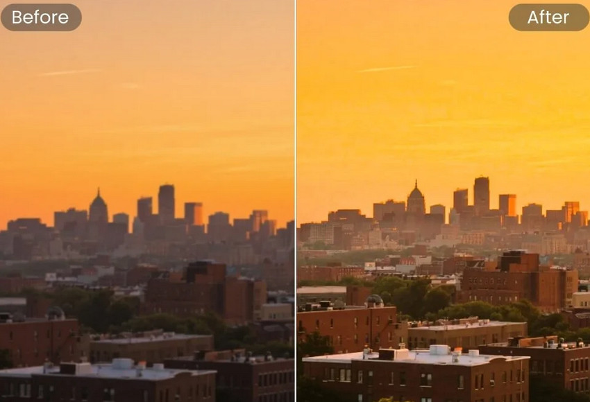 Source image vs image enhanced by Fotor Image Enhancer