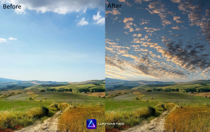 Source image vs image enhanced by Luminar Neo