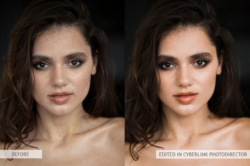 Source image vs image enhanced by PhotoDirector