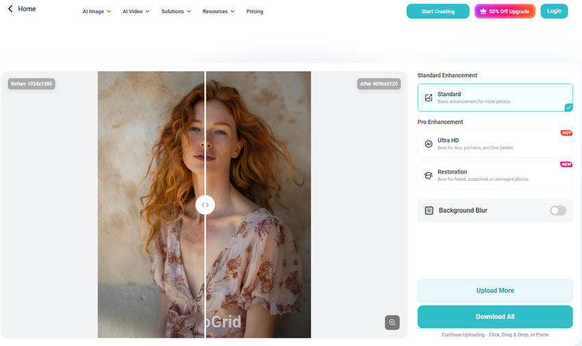 PhotoGrid AI Image Enhancer