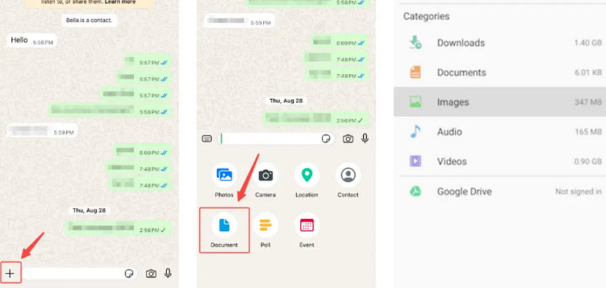 how to send pics without losing quality  via documents
