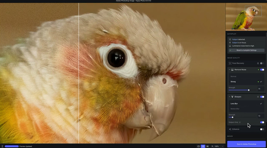 enable Topaz Photo AI plugin in Photoshop