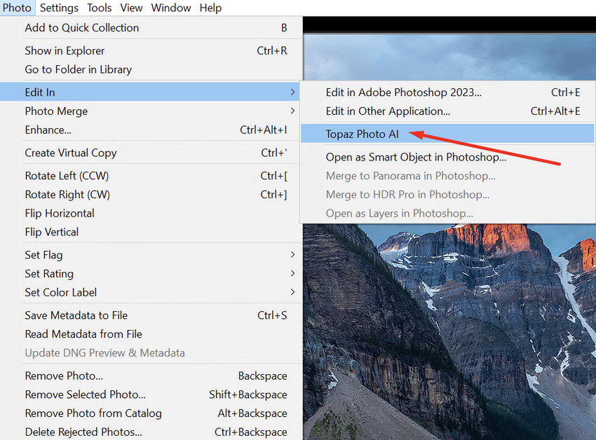Use Topaz Photo AI plugin in Lightroom