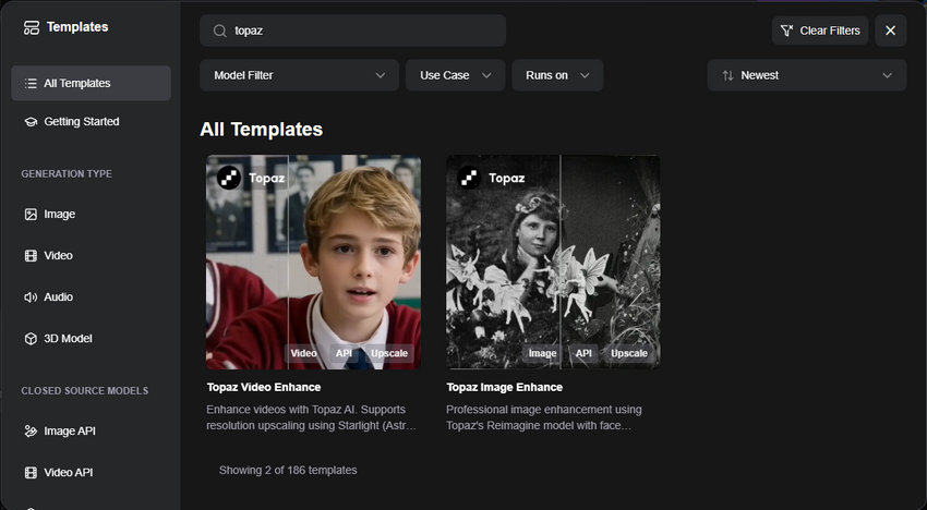 Topaz templates in ComfyUI