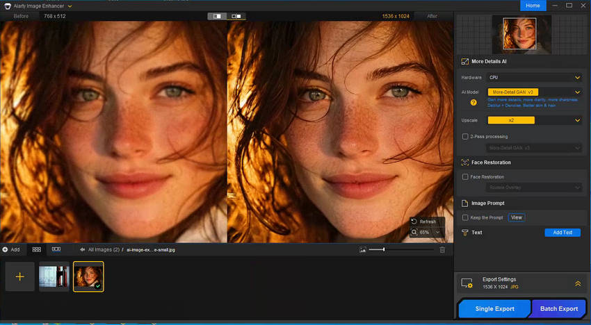 KI-Bilder mit Aiarty Image Enhancer verbessern