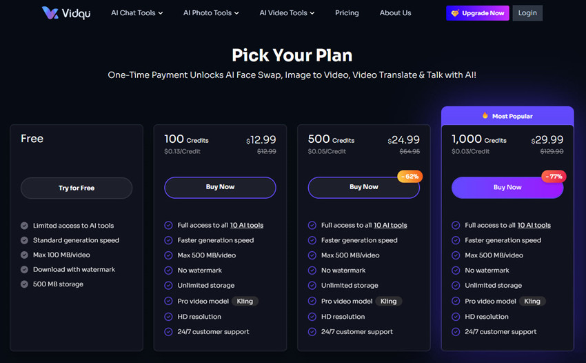 Vidque AI price