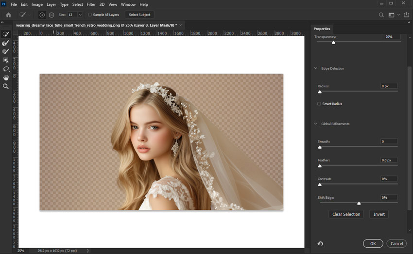 invert mask in Photoshop with mask workspace