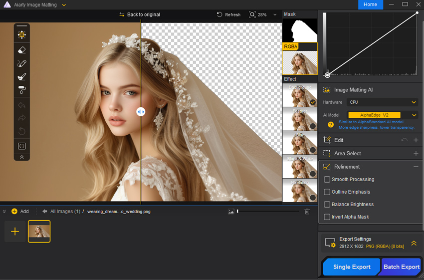 Remove Background in Aiarty Image Matting