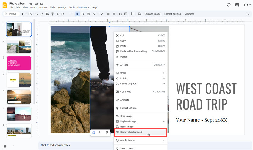 Remove bg from images in google slides