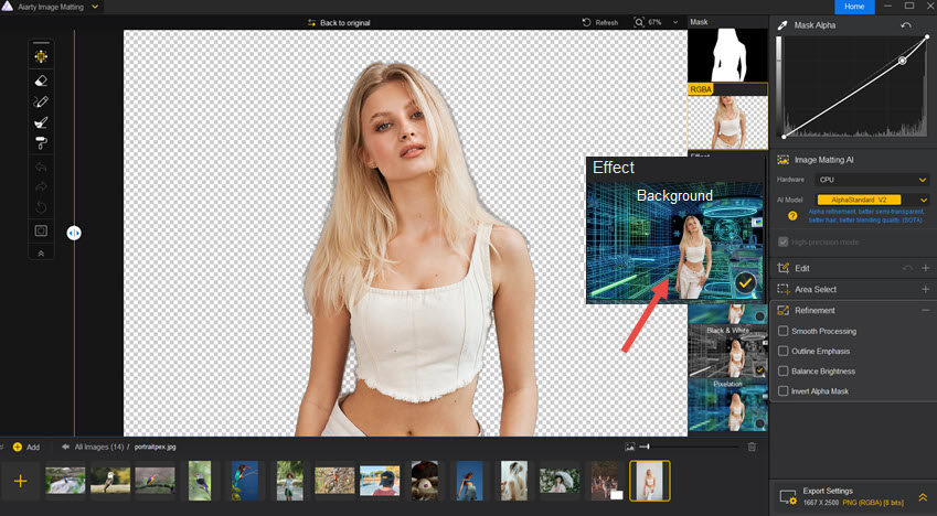 Replace Custom Backgrounds Portrait
