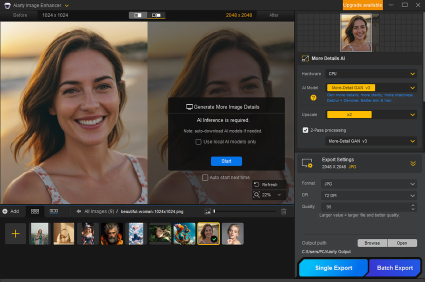 Convert Image to High Resolution with Aiarty Image Enhancer