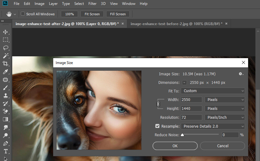 enlarge images while preserving detail and clarity
