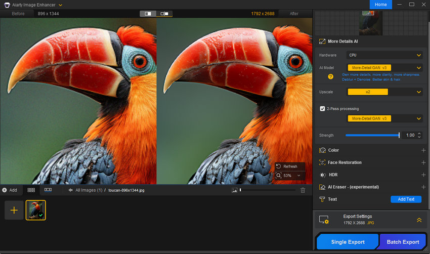 Upscale image with GIMP alternative - Aiarty
