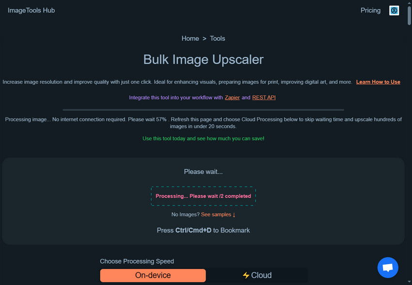 Bulk upscaling images