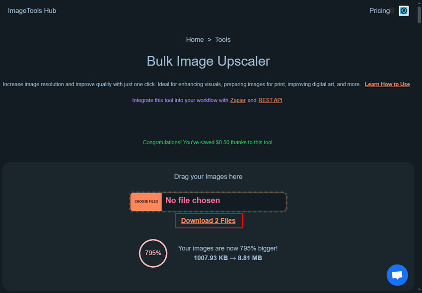 Download upscaled images