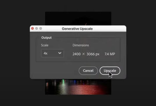 Photoshop Generative Upscale