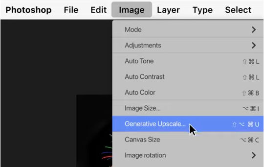 Increase resolution in Photoshop with Generative Upscale