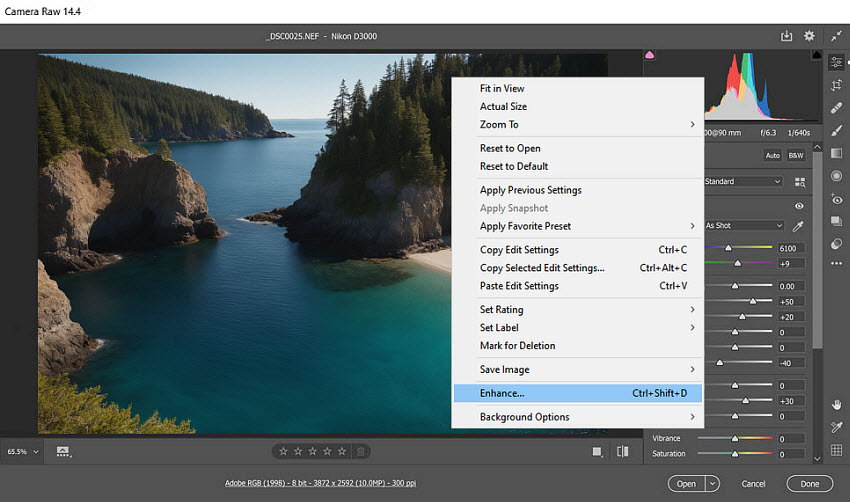 click Enhance to access super resolution feature