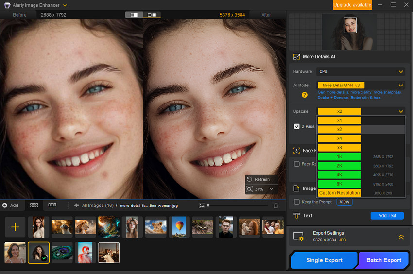 Upscale image with ComfyUI alternative - Aiarty Image Enhancer
