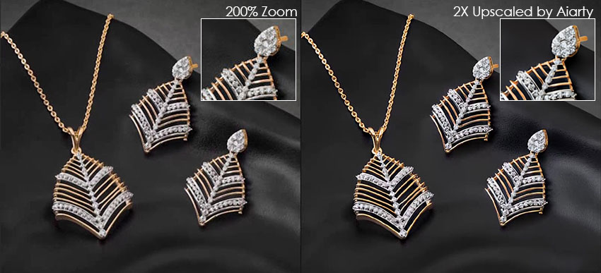 Product image before and after enhancement with Aiarty Image Enhancer