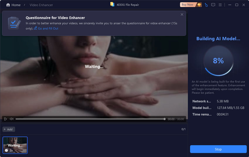 4DDiG Video Enhancer - building AI model